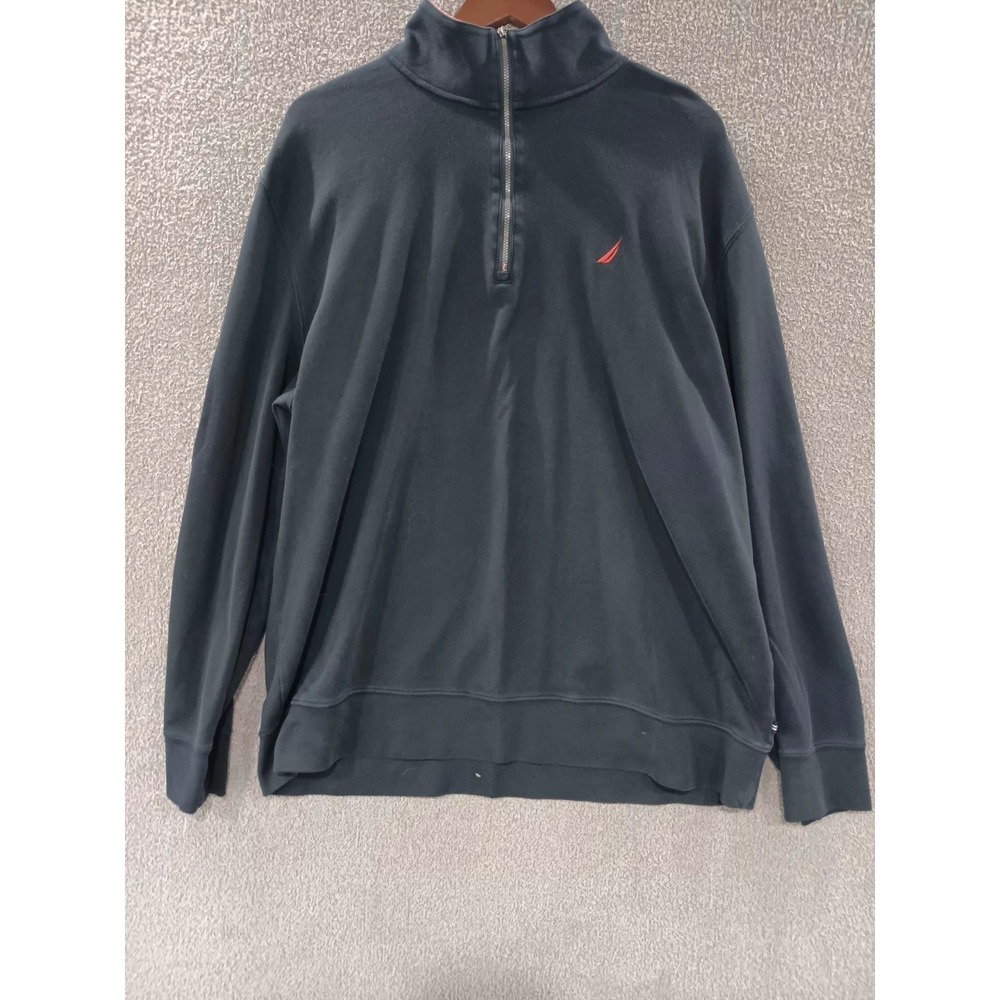 Nautica Men's XXL Quarter-Zip Pullover Navy Mock Neck Preppy Golf Coastal